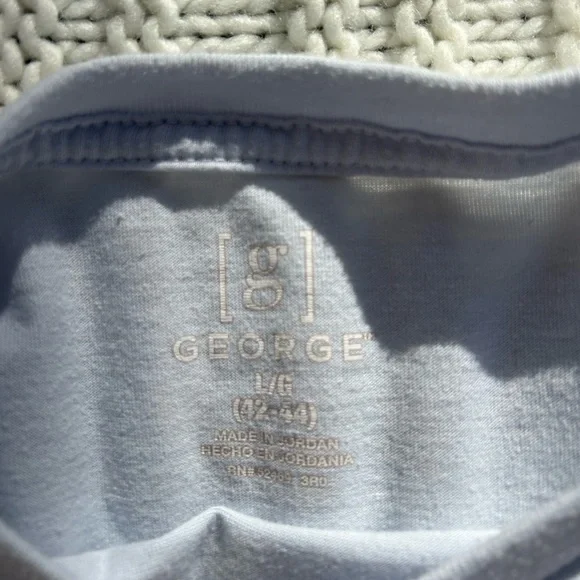 Pale Blue Short Sleeve Tee, Size L, George - Picture 2 of 3